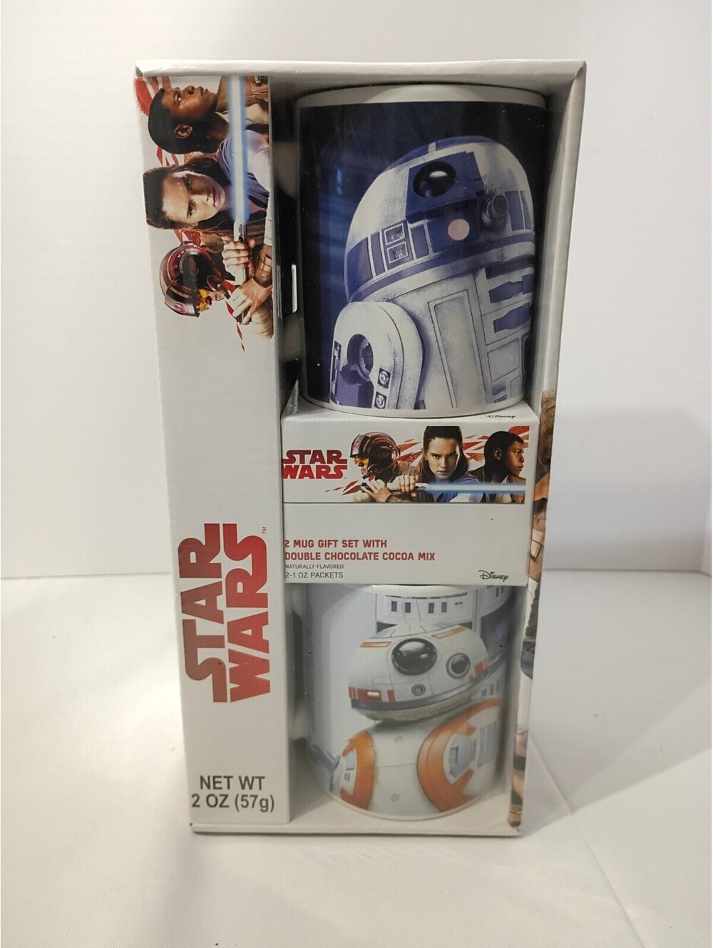 Star Wars R2-D2 & BB-8 2 Mug Gift Set with Double Chocolate Hot Cocoa Mix Disney